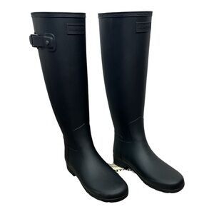 Hunter Sz 7 Navy Original Tall Rubber Boots Matte Finish - NIB